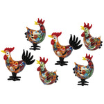 Millefiori Roosters & Hens: 6pc