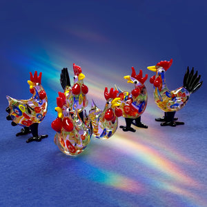 Millefiori Roosters & Hens: 6pc