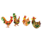 Striped Roosters & Hens: 4pc
