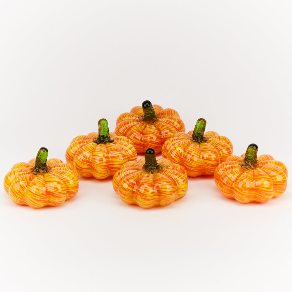 Lucent Caramel MINI Pumpkin - 20 Point Mold - 2BGlass Hot Shop & Showroom